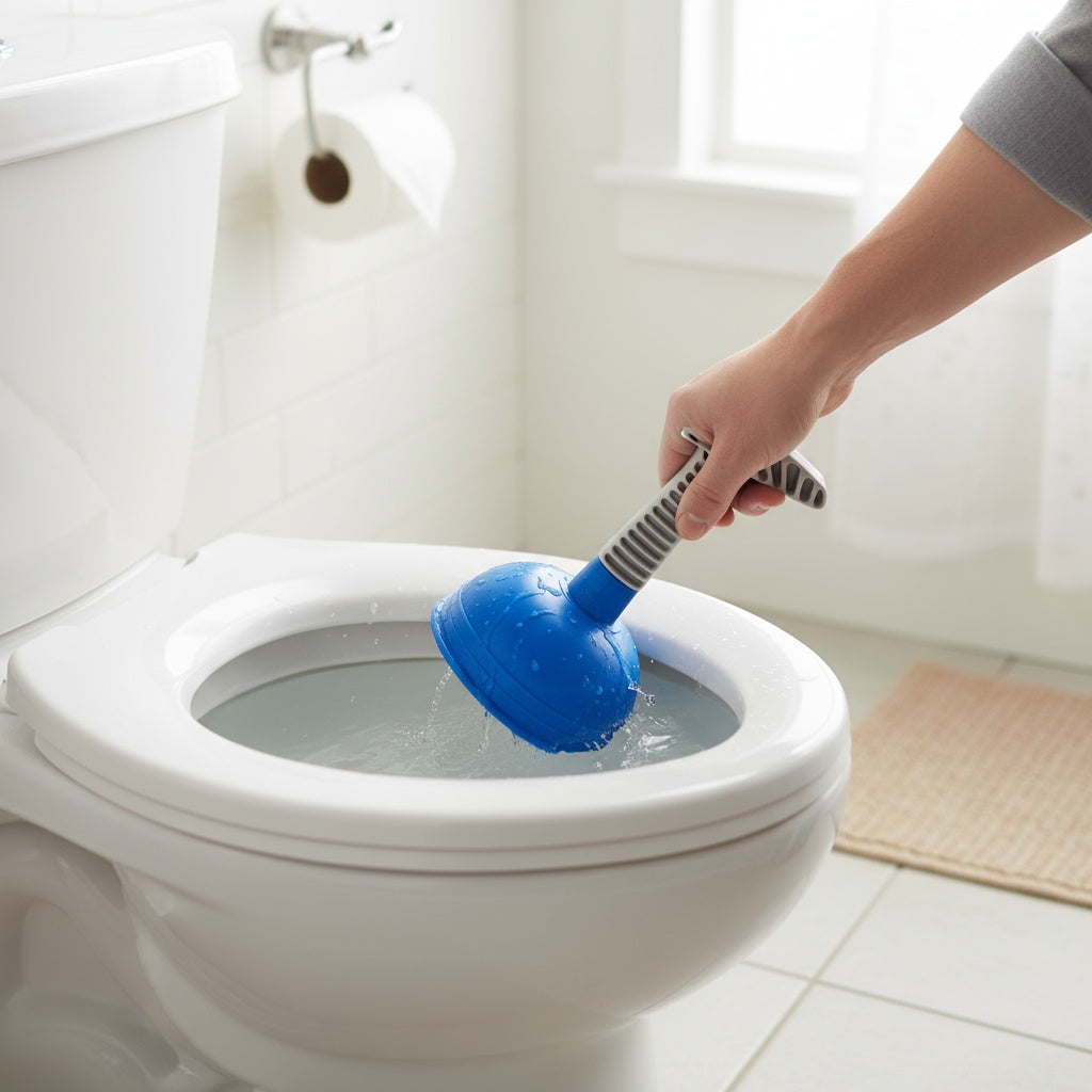 Ventouse en TPR bleu avec tête de 12 cm de diamètre et manche en plastique de 12 cm, outil d'aspiration durable