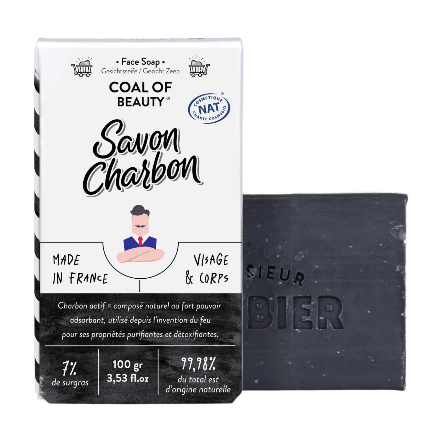 MONSIEUR BARBIER - Savon Surgras Visage Et Corps Coal Of Beauty - 100g