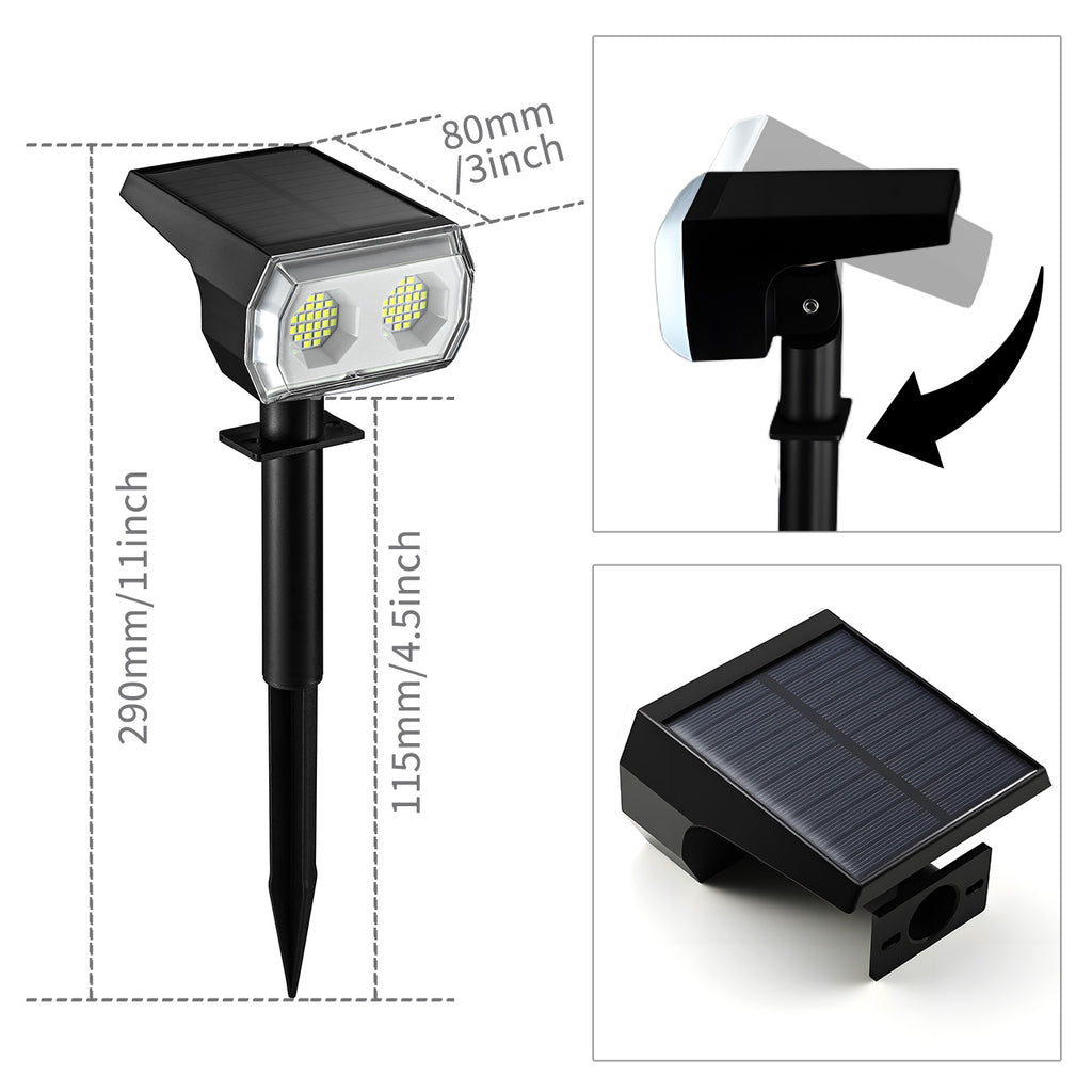 VIVREAL CPD-09 type 2 Lot de 2 lampes solaires 48 LED - Blanc chaud