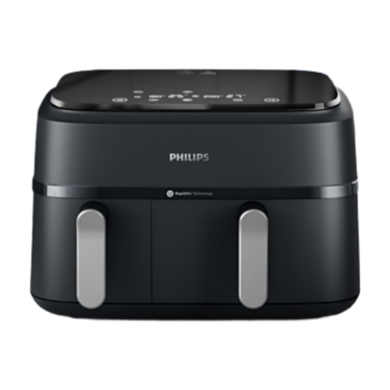 Friteuse sans huile Philips NA351/00 Airfryer double panier Noir/Argent Série 3000 9L