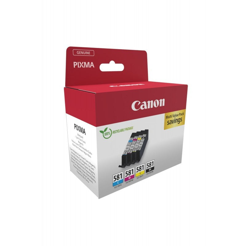 Canon 2103C006 Cartouches d’encre originales, Noir, Cyan, Magenta, Jaune (Lot de 4)