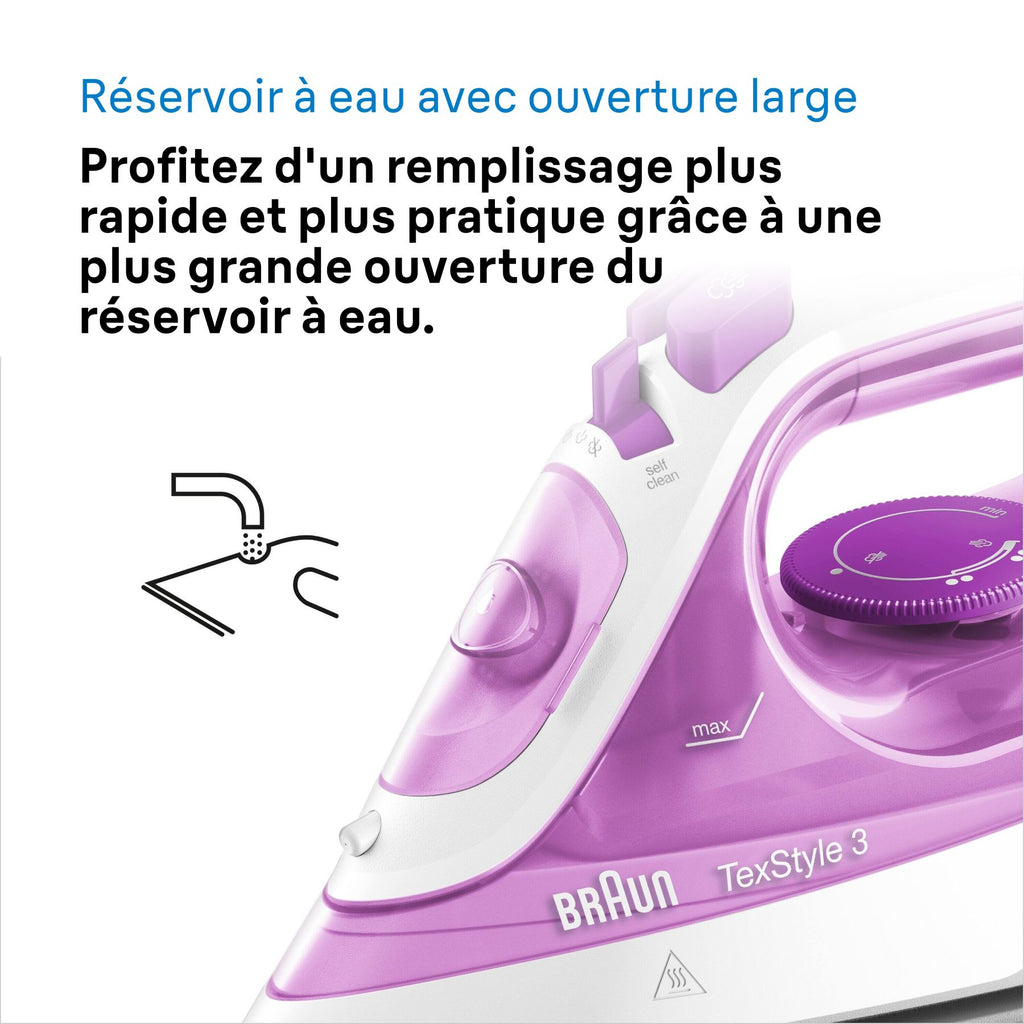 BRAUN TexStyle 3, Fer à Repasser Vapeur, SI3030PU, Violet