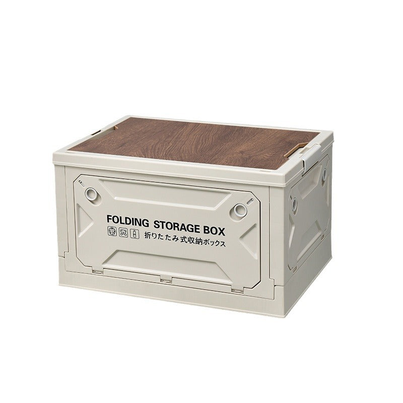 WINPEX Panier pliable avec poignées et clapets en bois - Taille L