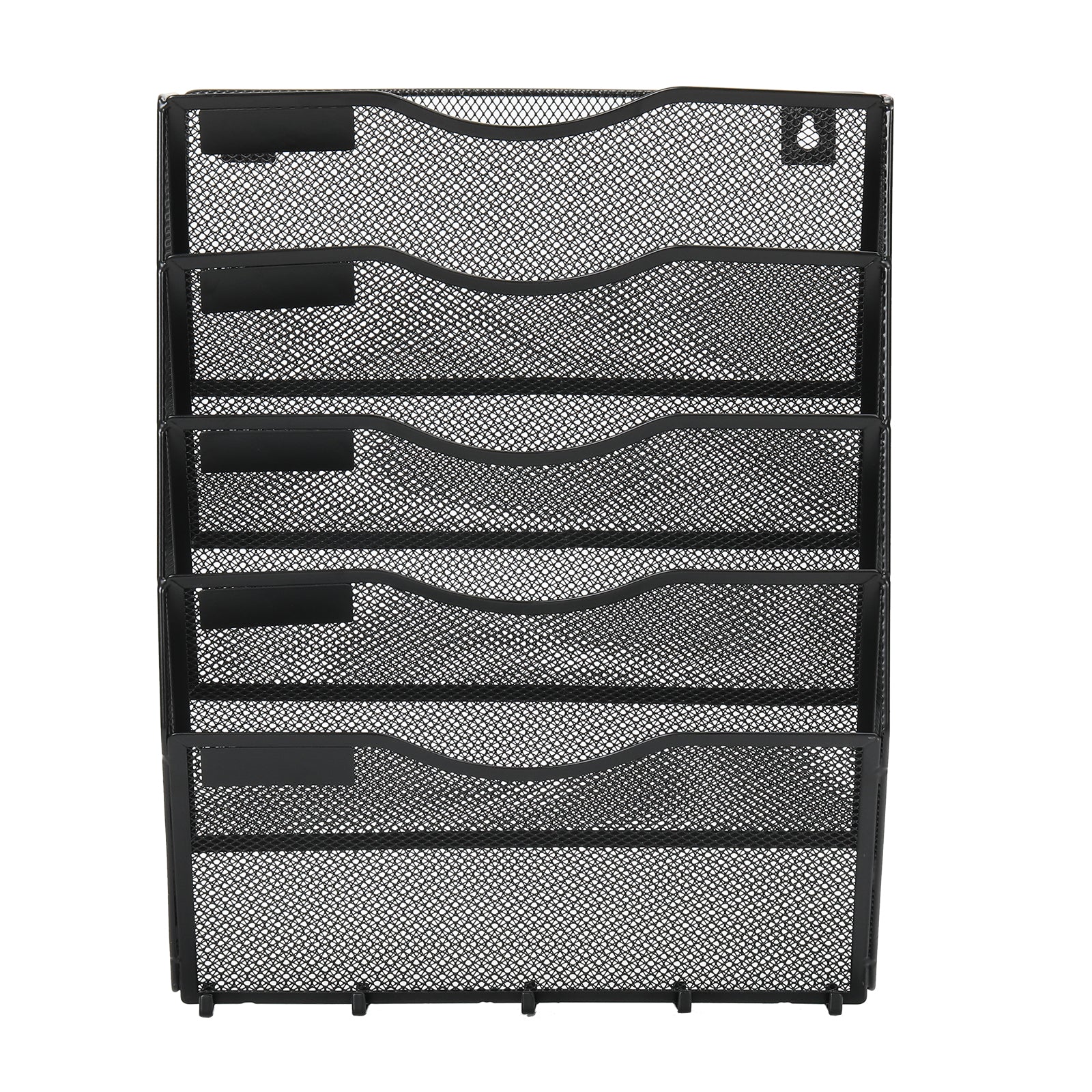 Senhoglb Porte-documents mural A4 en maille à 5 niveaux avec 5 crochets, Noir, Soldes du Nouvel An, Meilleures idées cadeaux
