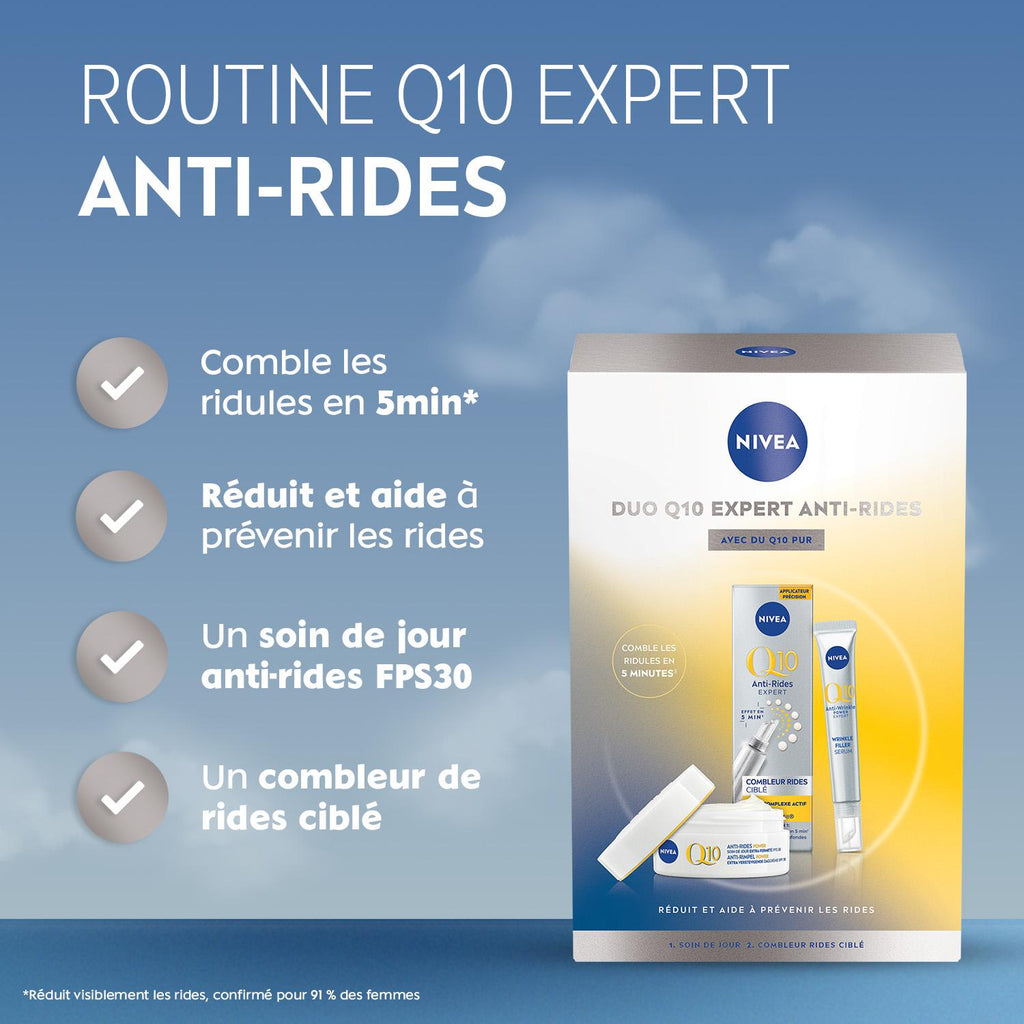 NIVEA Coffret Duo visage Q10 Combleur expert anti-rides + Soin de jour FPS 30