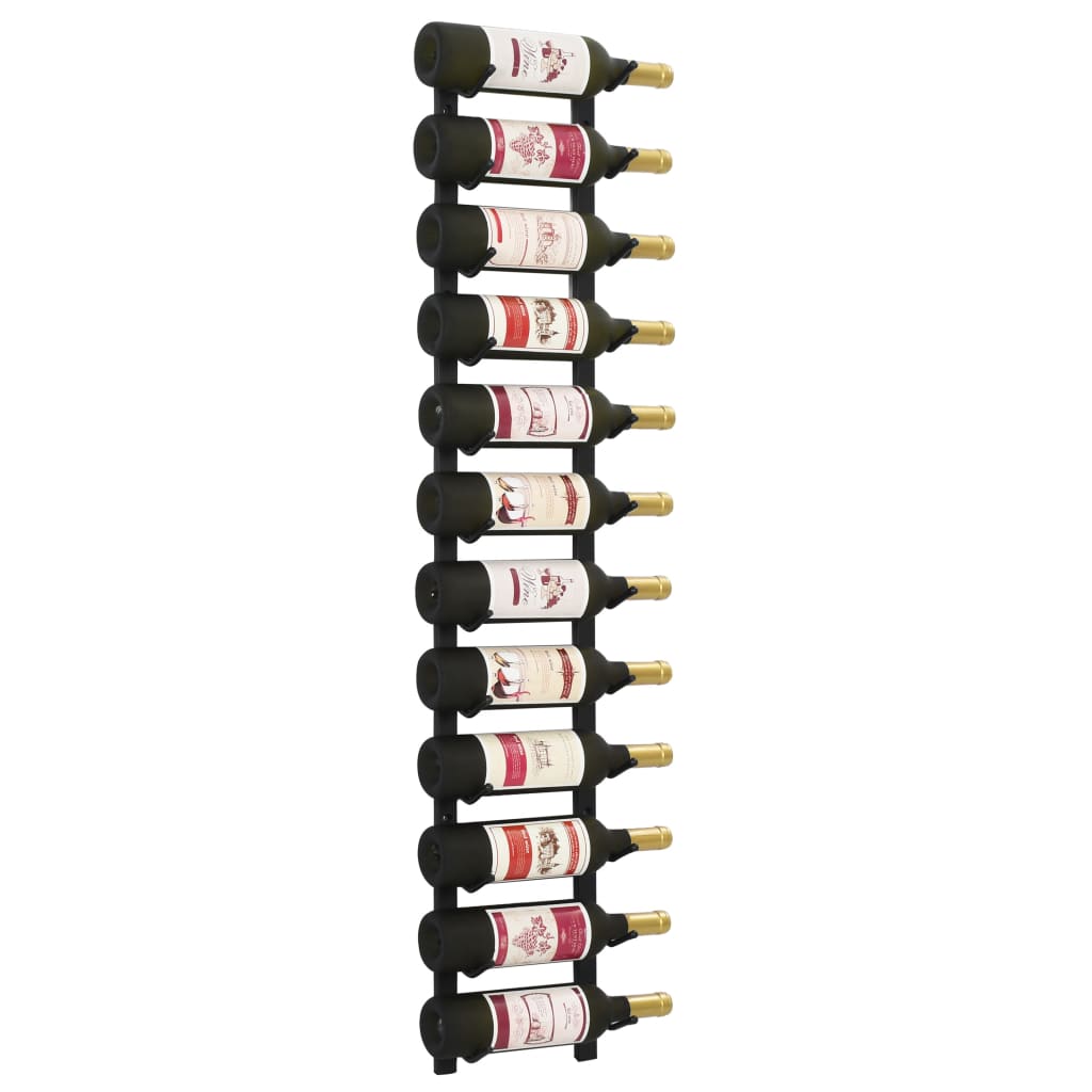 Porte-bouteilles 3 - porte-bouteilles mural en métal à profondeur simple - rangement moderne pour le vin, facile d’accès - porte-bouteilles gain de place pouvant stocker 12 bouteilles de vin