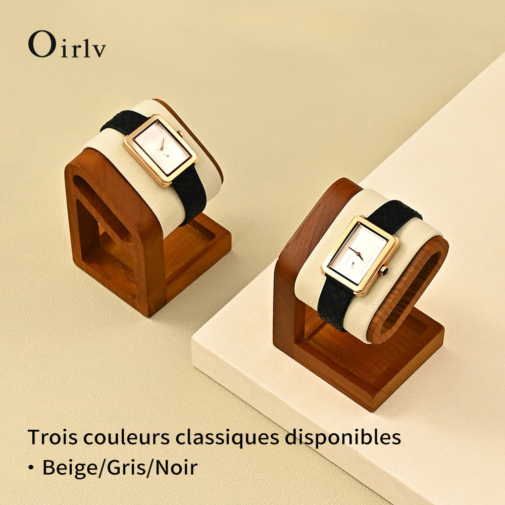 Oirlv Support de présentation en bois pour bijoux, étagère à bracelets et montres, support de rangement pour bijoux, étagère à montres, accessoires de présentation pour vitrine