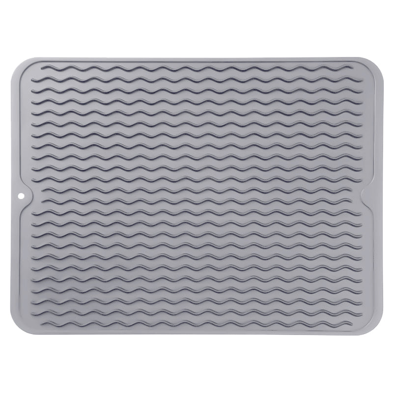 Vilscijon Tapis égouttoir pour plan de travail ou évier de cuisine, Grande taille - Gris