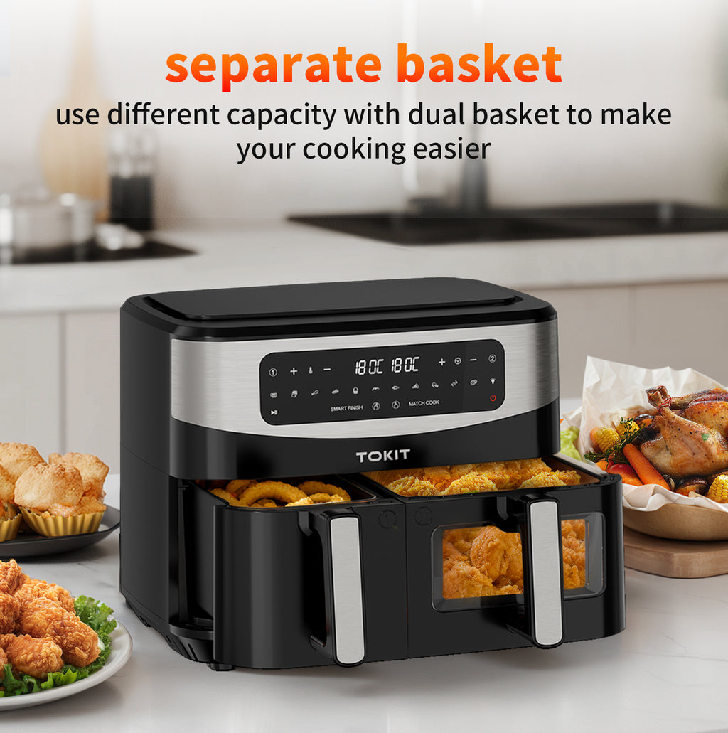 TOKIT Friteuse sans huile à double compartiment 10 L 220 V~240 V/2850 W