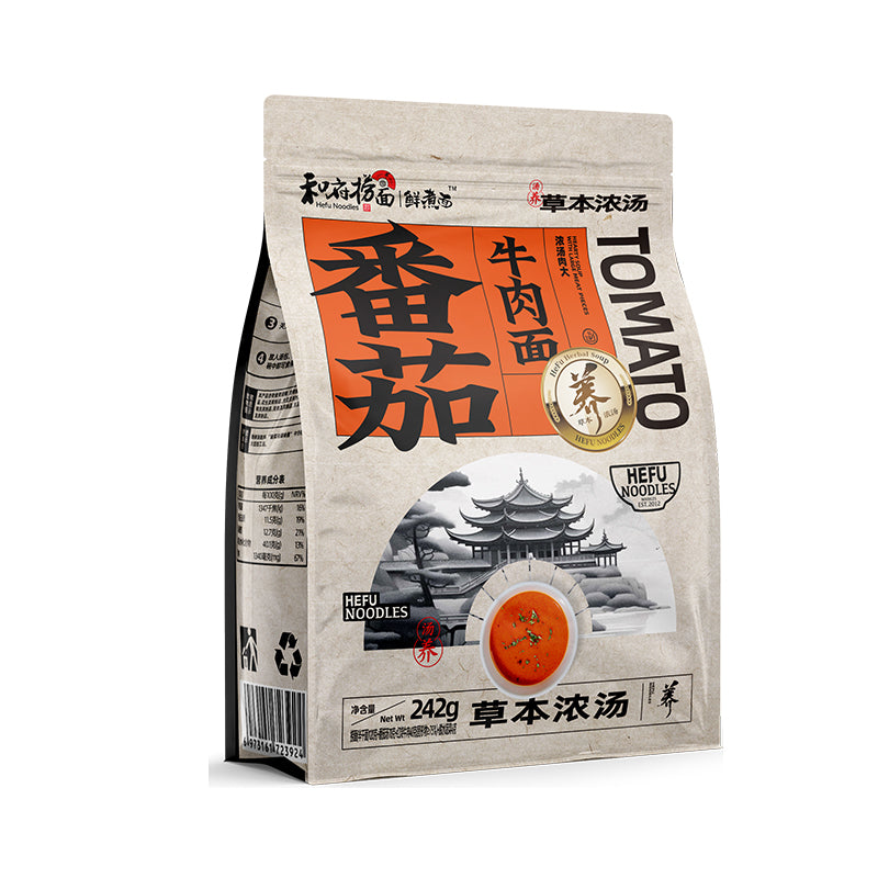 Hefu noodle Nouilles au bœuf et à la tomate 242 g