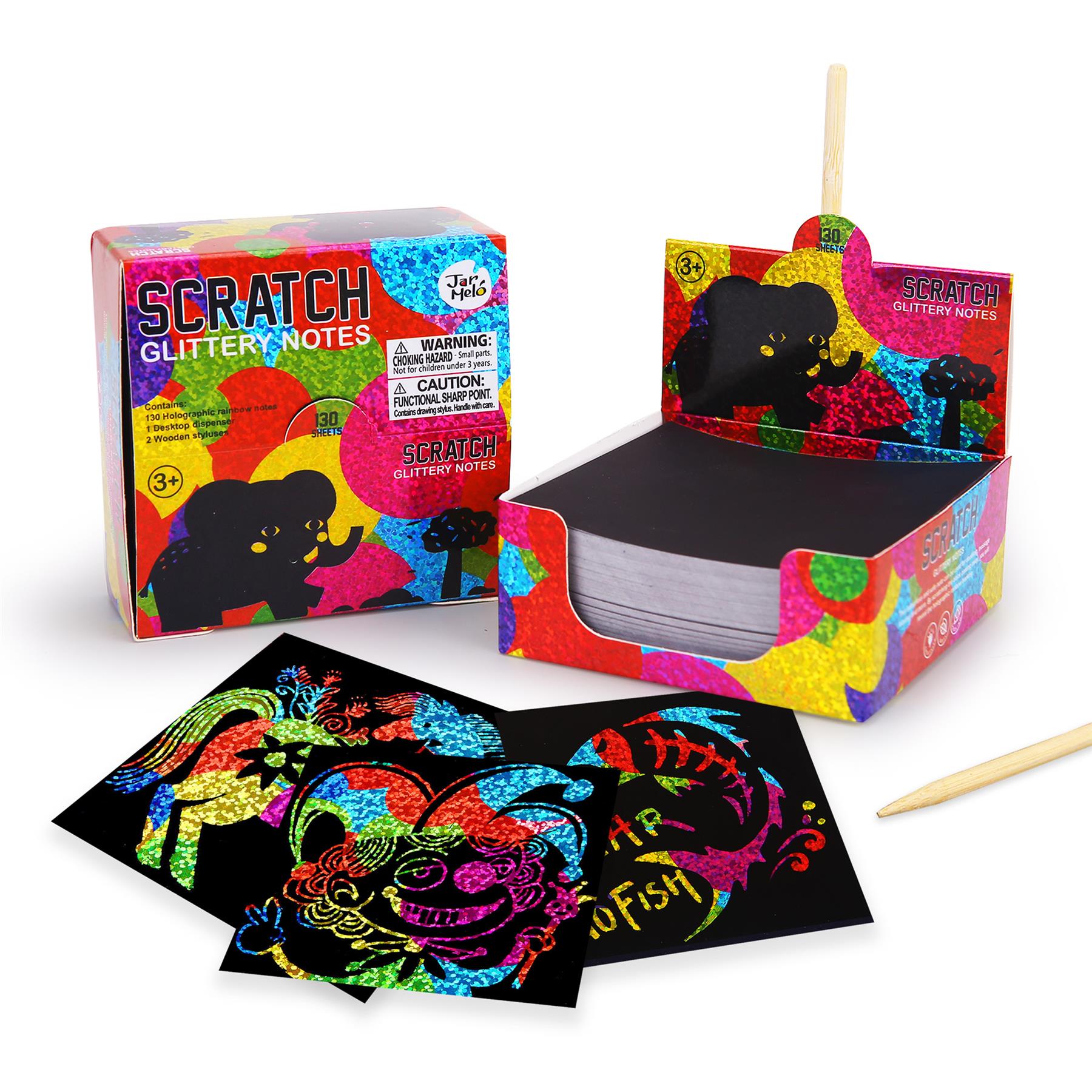 Jar Melo Kit d’art au grattoir avec notes - Arc-en-ciel
