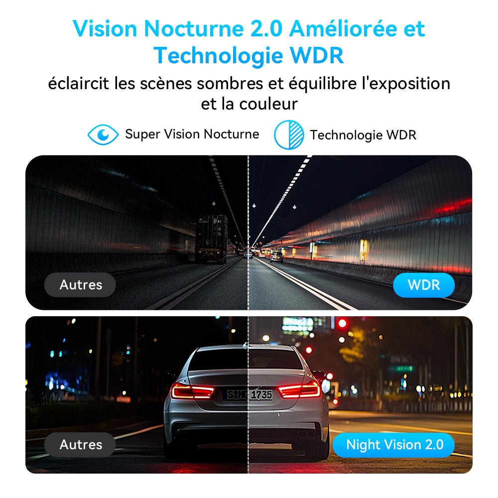 DDPAI MINI Pro caméra embarquée WiFi résolution 1440P angle de vue 121° vision nocturne contrôle vocal intelligent prise en charge de la surveillance de stationnement 24 heures