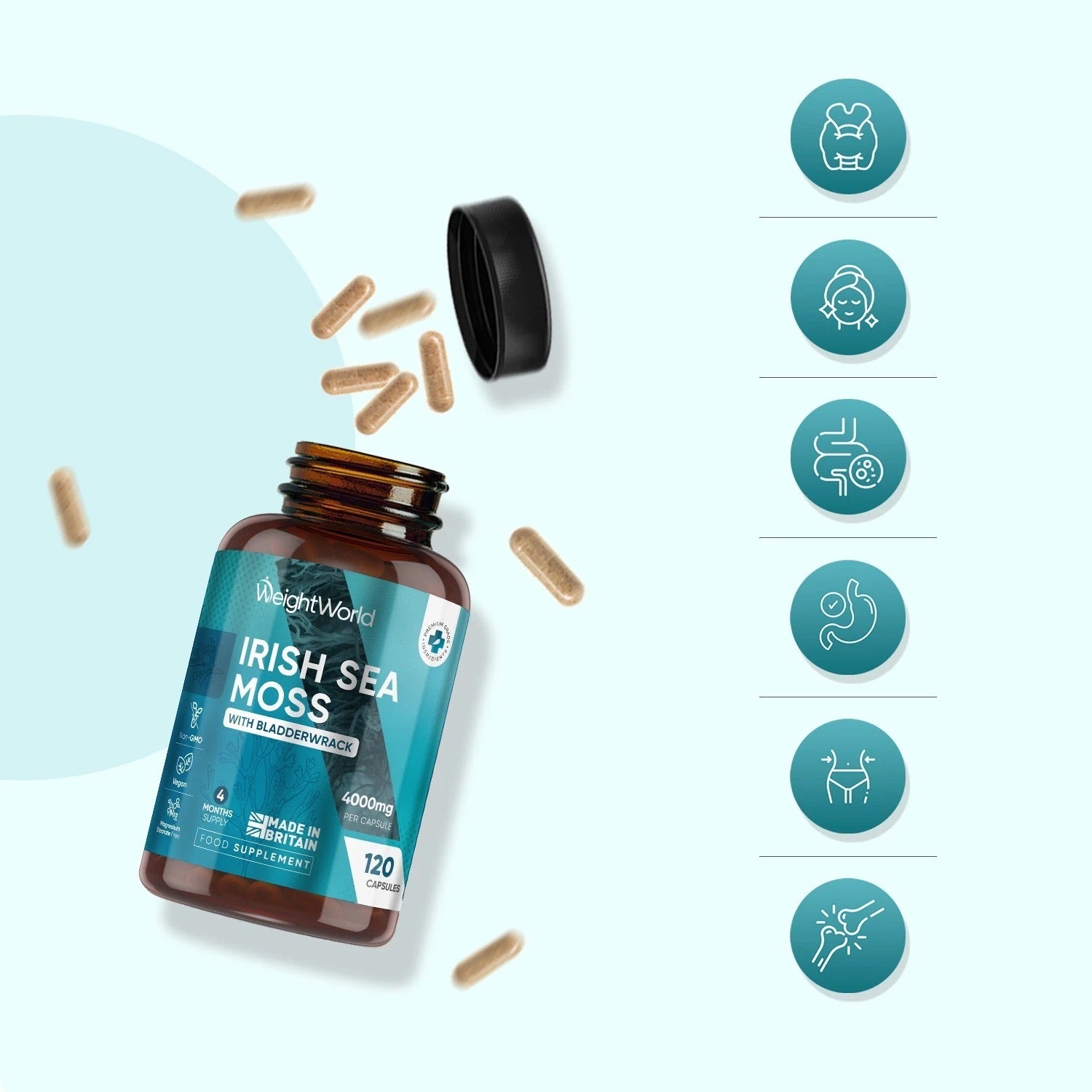 WeightWorld Algues d'océan irlandais 4000 mg 120 gélules