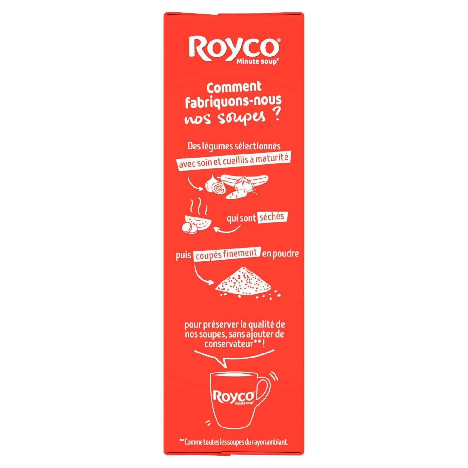 ROYCO Soupe de nouilles déshydratée carotte et champignon 3 x 20 cl (environ 3 portions)