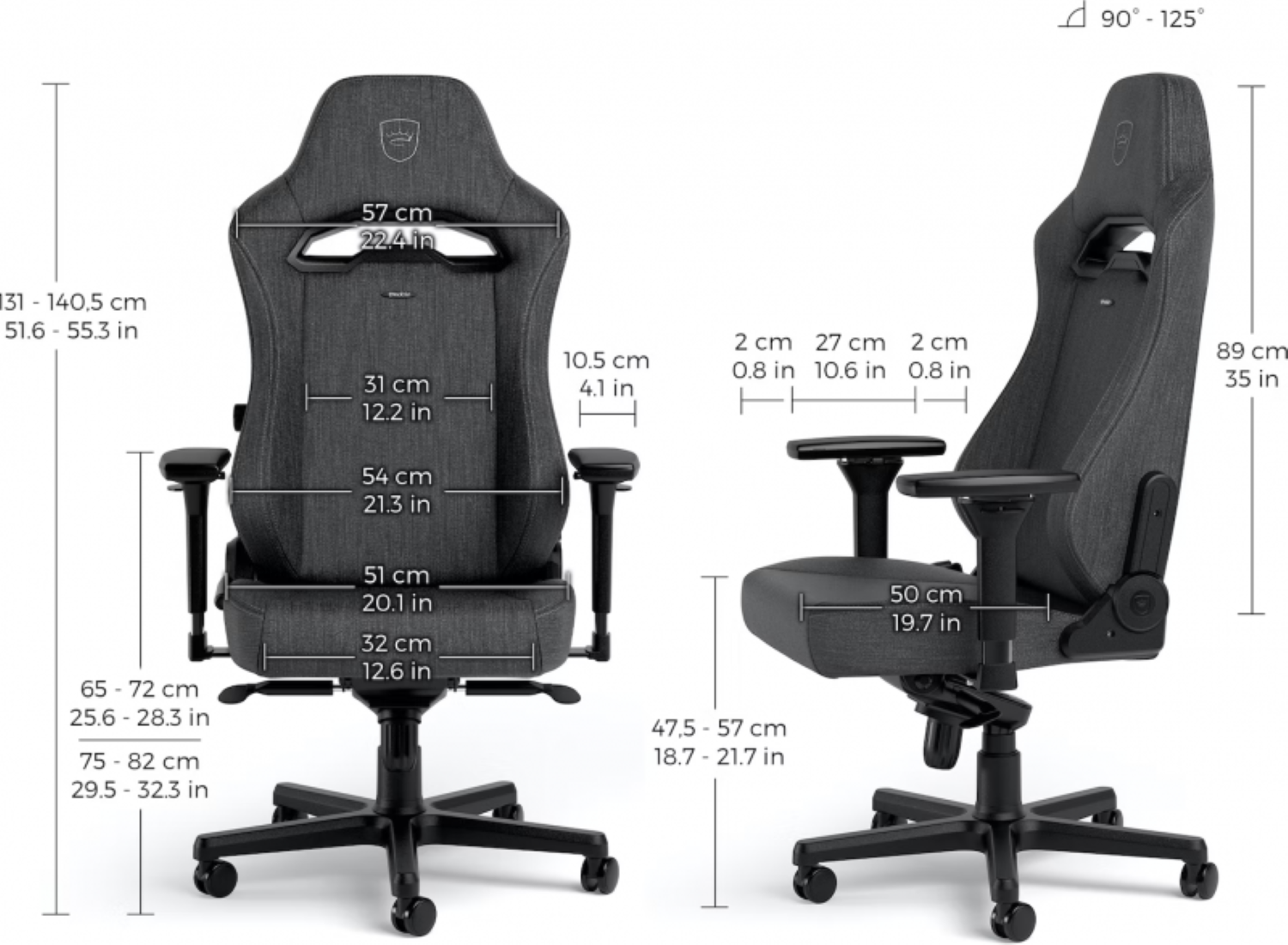 Fauteuil Noblechairs Hero ST TX - Gris