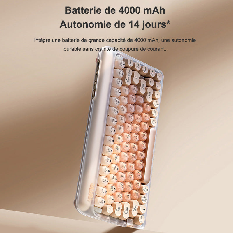 Clavier mécanique 75 % tri-mode Lofree OE914, disposition QWERTY US, 84 touches, commutateurs linéaires remplaçables à chaud, batterie 4000 mAh, rétroéclairage LED aux couleurs chaudes, rose chaud