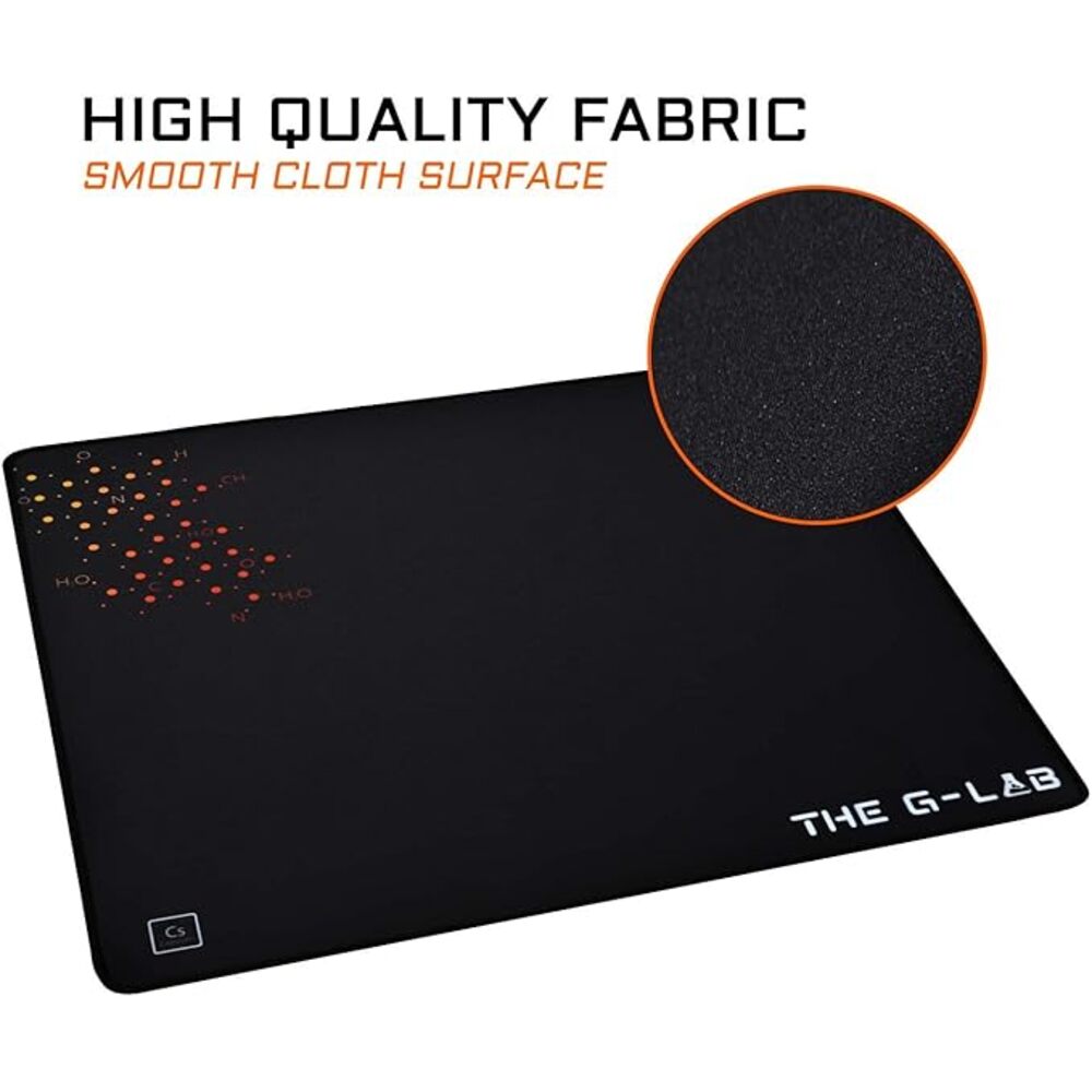 THE G-LAB Pad Caesium Tapis de Souris Gaming XL (450 x 400 mm) Surface Lisse, Base Antidérapante - Noir