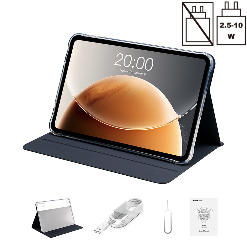 Teclast T65 : écran 13,4" 120 Hz, Android 16, processeur 2,2 GHz, 26 Go RAM (6+20 Go virt.) + 128 Go, double SIM 4G + Wi-Fi 5G, Widevine L1, 13 MP, BT5.0, GPS, housse incluse.