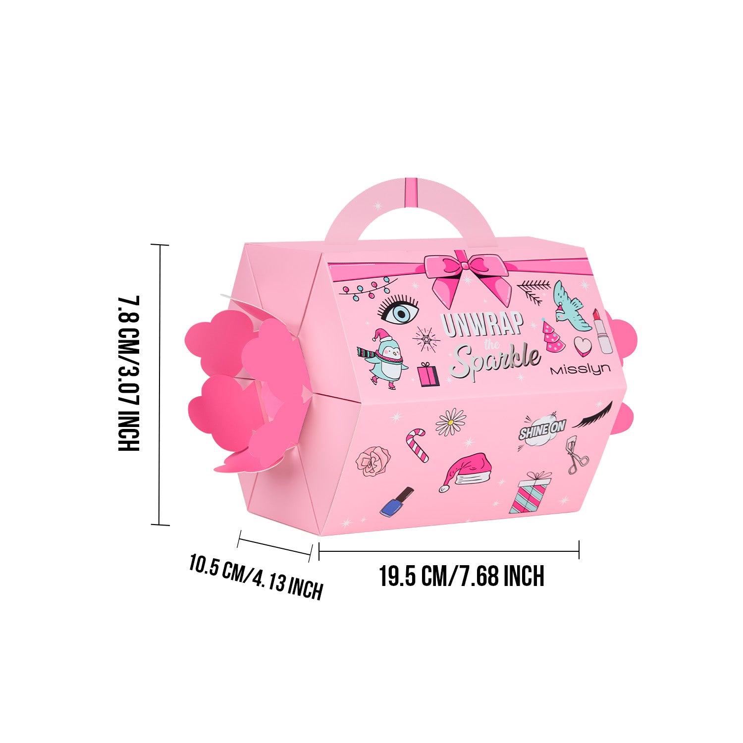 Misslyn Coffret cadeau compte à rebours surprise pétillante, coffret cadeau beauté brillant à déballer, 23 articles comprenant rouges à lèvres, gloss à lèvres, palettes de fards à paupières, maquillage et outils de maquillage