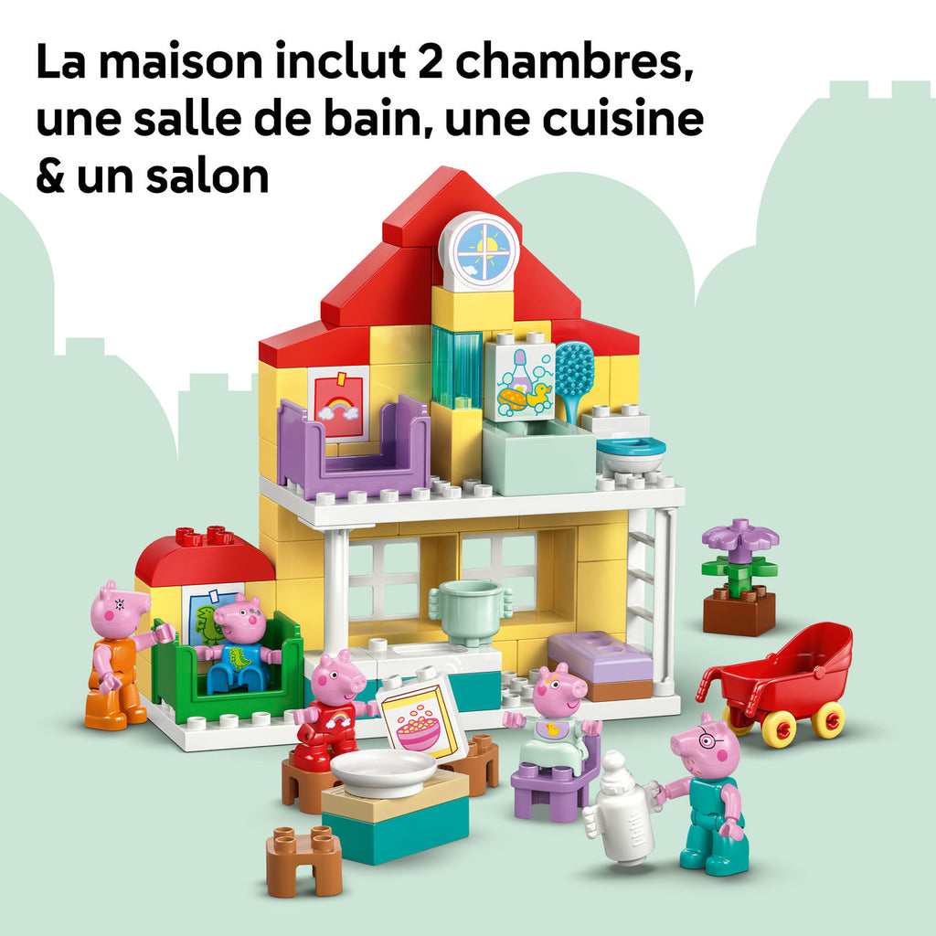 LEGO DUPLO Peppa Pig Maison de la Famille 10467 Set de Jouets de Construction avec 5 Figurines (84 Pièces)