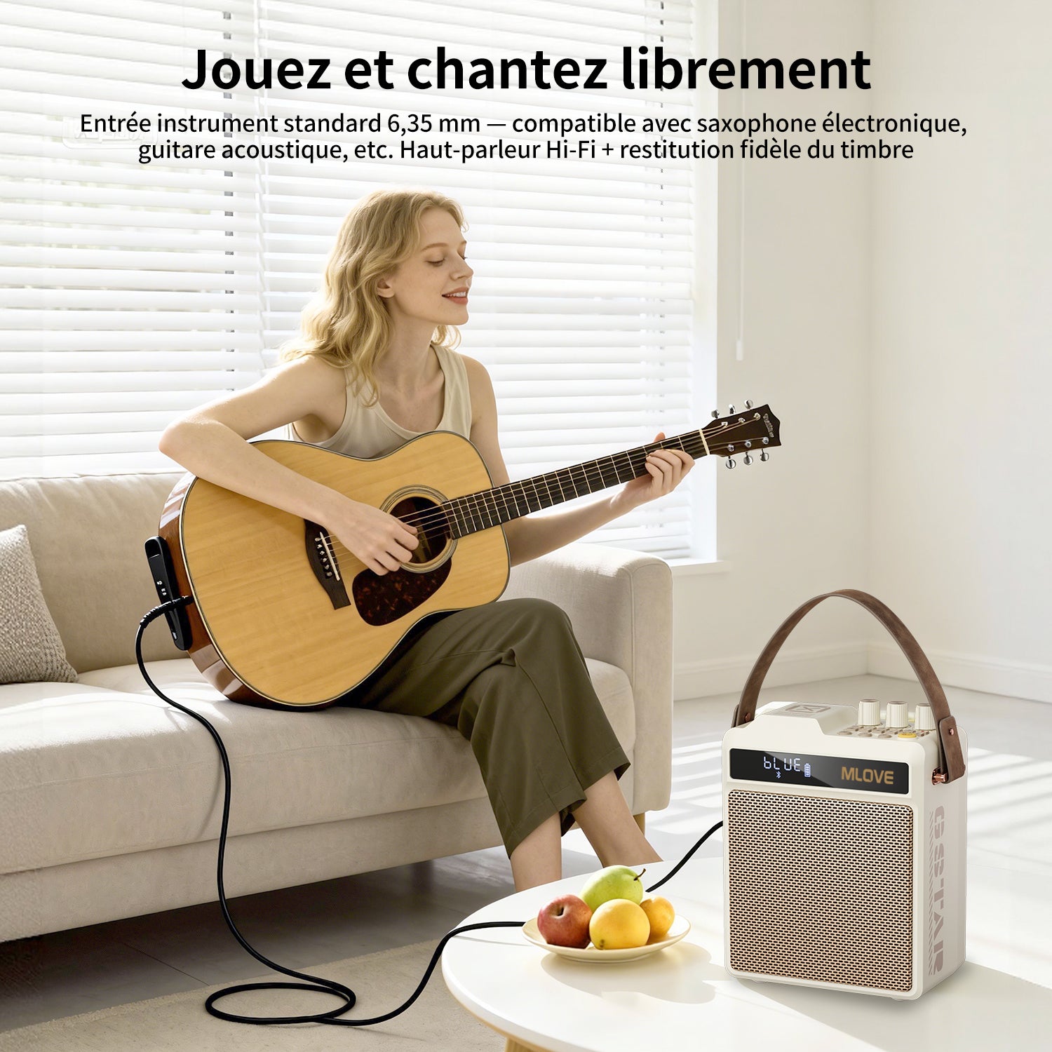 Mlove N5 Système tout-en-un karaoké et PA avec casque sans fil + micro sans fil à main, processeur audio DSP Pro