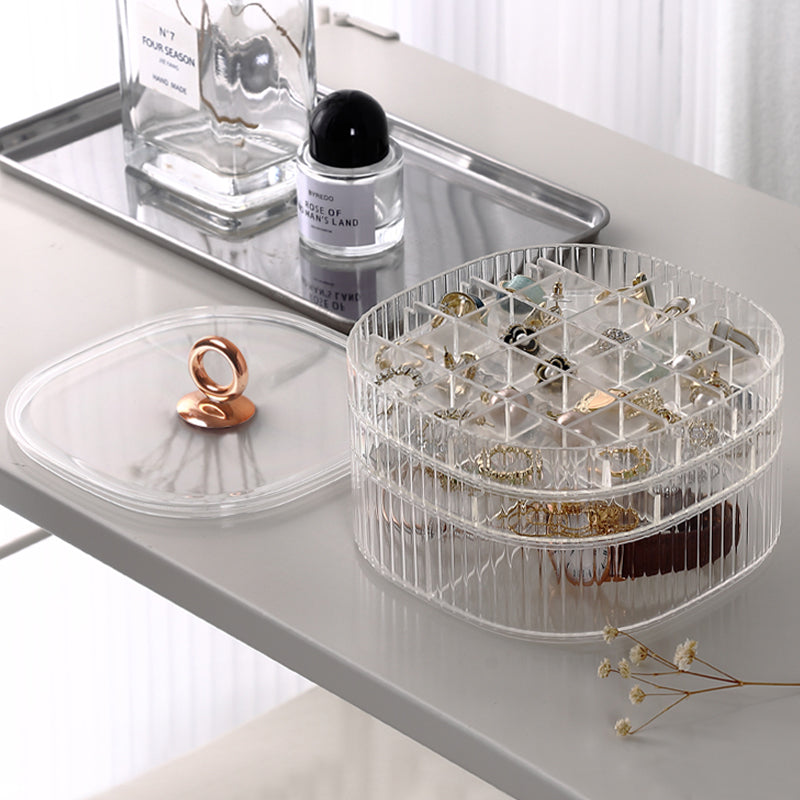 JORDAN&JUDY Boîte de rangement à bijoux grande capacité multicouche à compartiments, Étui à bijoux pour boucles d’oreilles, colliers, bagues et montres - Transparent