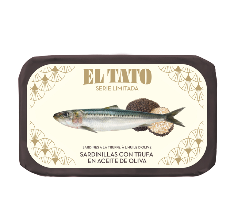 EL TATO Petites sardines 16/20 à l'huile d'olive et truffe - 115 / 81 g