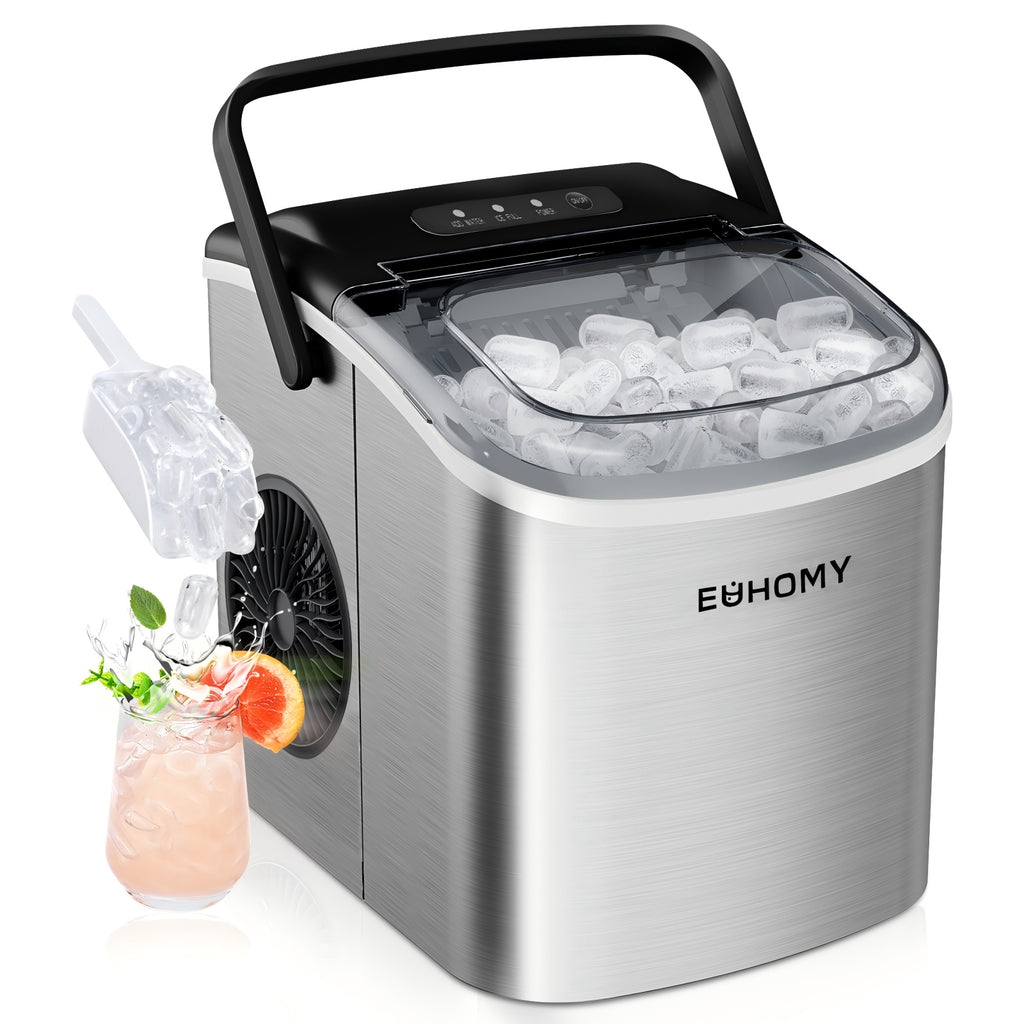 Euhomy Machine à glaçons compacte, 9 glaçons en 6 minutes, 12 kg/24 h