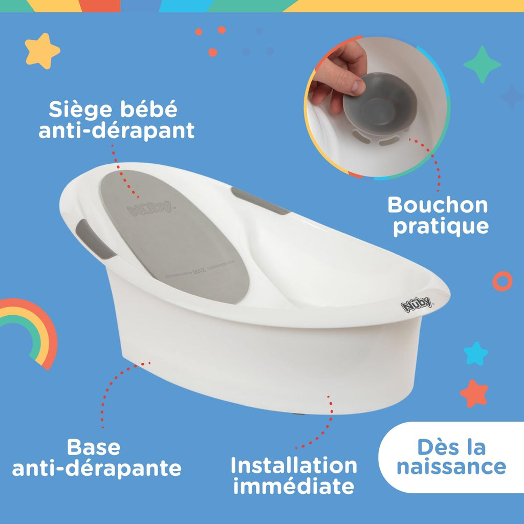 Nuby Baignoire pour bébé Assise grise