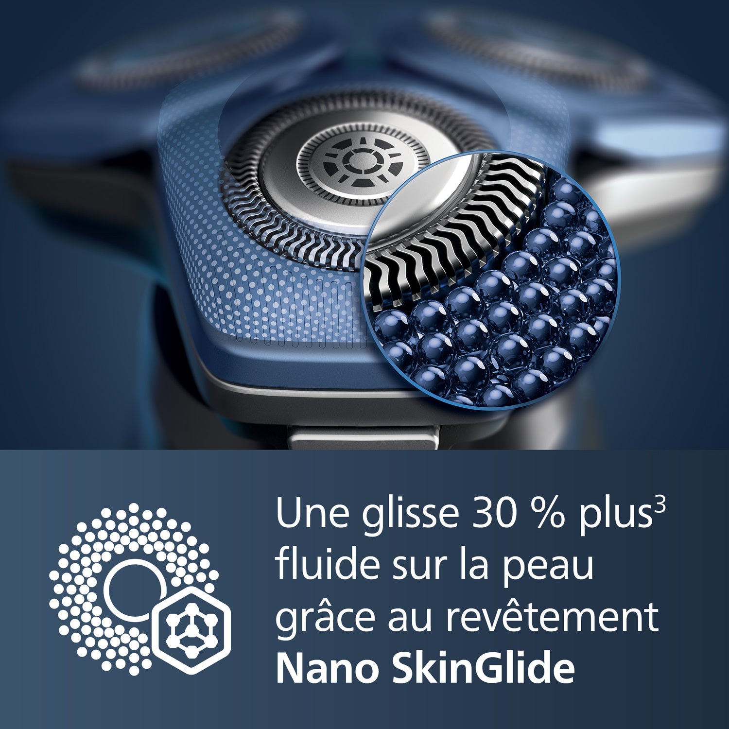Philips Series 7000 S7887/55 Rasoir électrique avec revêtement Nano SkinGlide, lames SteelPrecision, capteur Motion Control, Quick Clean Pod, tondeuse rétractable - Bleu