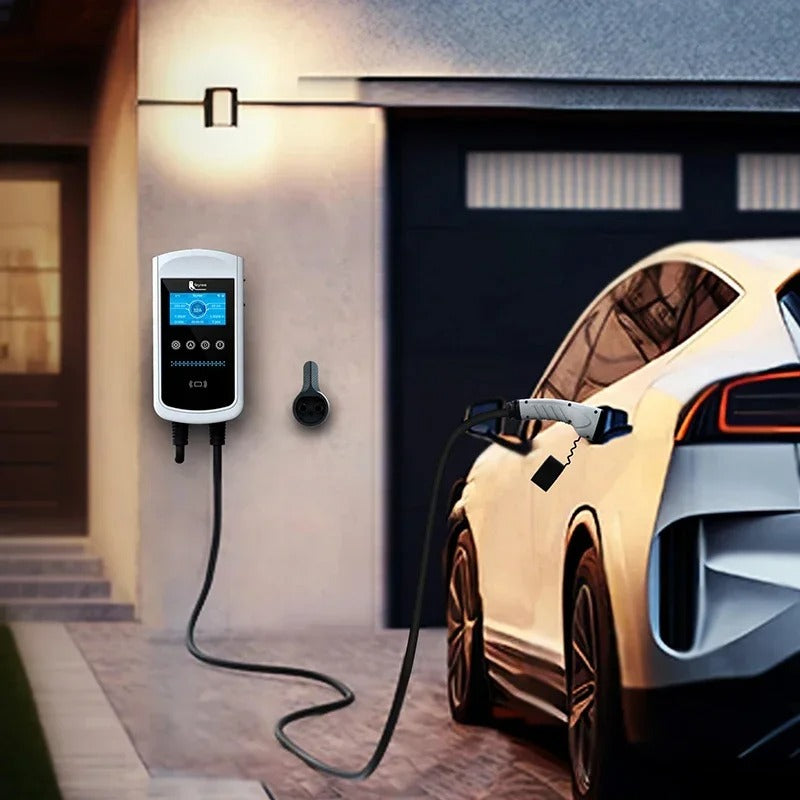 Feyree Chargeur pour véhicule électrique Type 2 32 A 7,6 kW, Station de charge, Chargeur voiture électrique, Équipement d’alimentation pour véhicule électrique, Borne murale