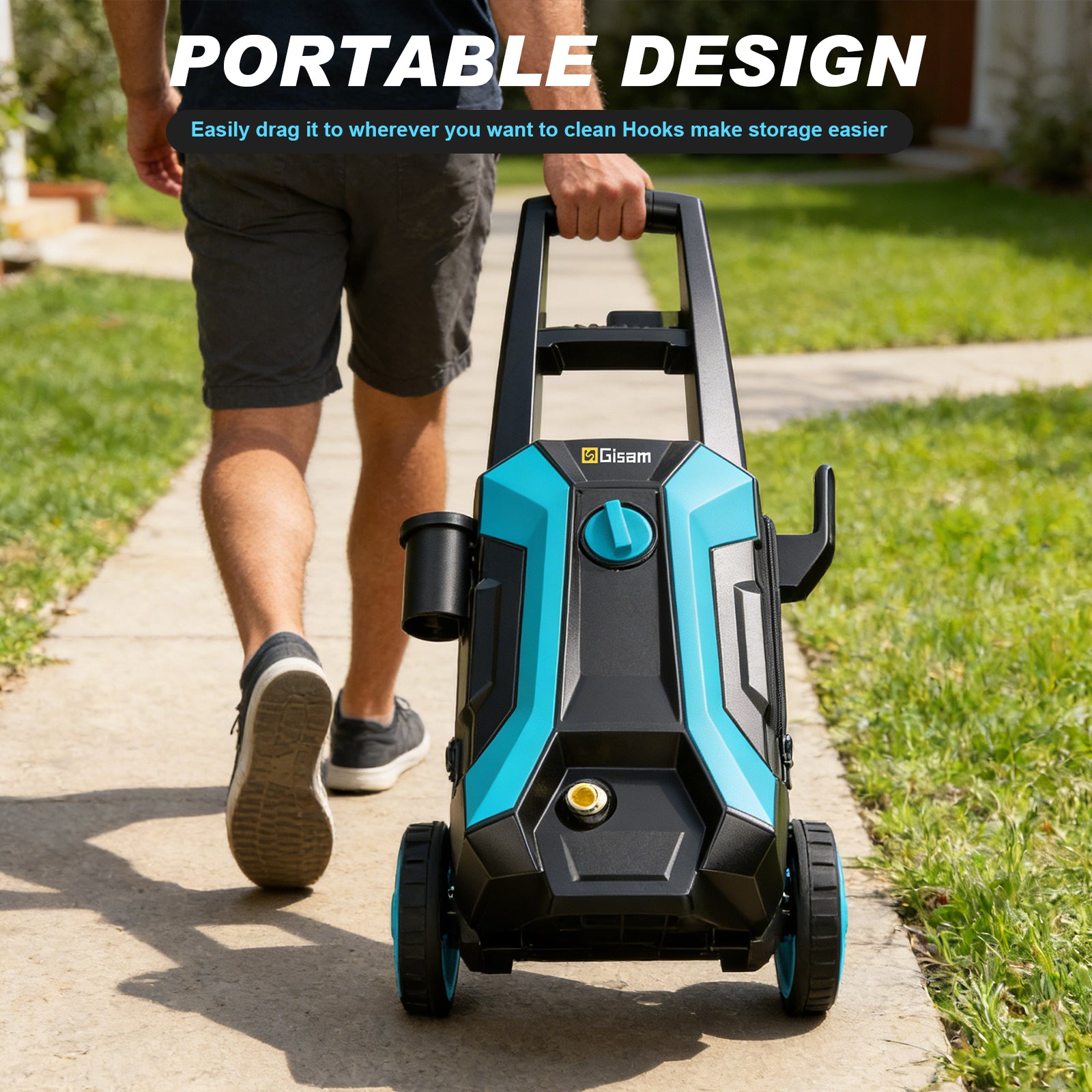 Nettoyeur haute pression électrique, 2200 W, 180 bars, 480 L/h, avec tuyau de 8 m, buse à mousse, buse rotative et pistolet haute pression pour nettoyer voitures, clôtures, terrasses