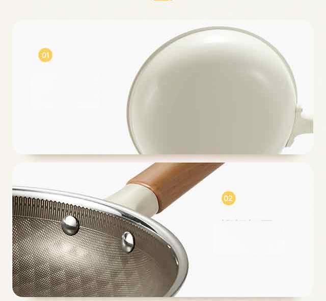 Lingbai Poêle à frire en céramique alvéolée 26 cm