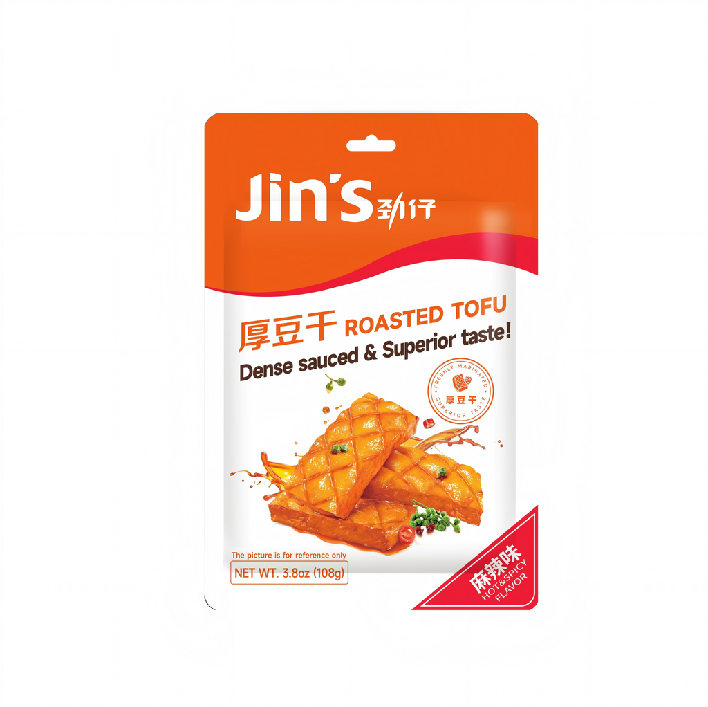 Jin Zai tofu séché épais, saveur piquante, 108g（contient 5 petits sachets）