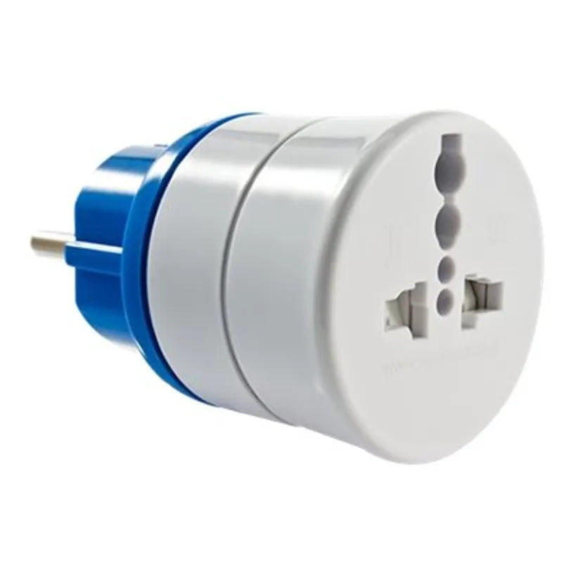 Watt & Co Adaptateur de prise universel - Compatible avec les prises françaises et européennes - Bleu - France/Europe