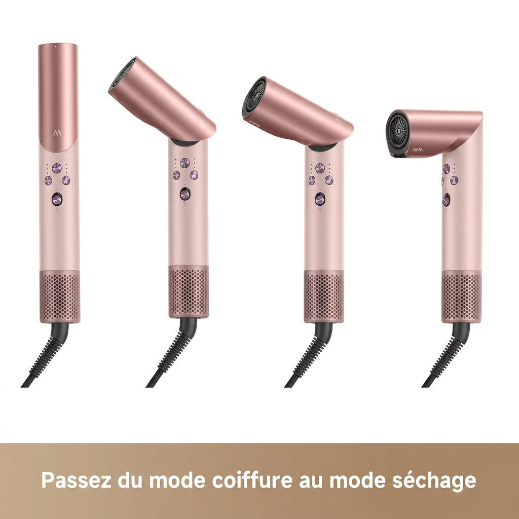 MOVA Master 10 Multi-Styler 7-en-1 — Sèche-Cheveux Intelligent & Styler pour Boucler, Lisser, Volumiser & Séchage Rapide, Coffret Cadeau Complet avec Boîte de Rangement - Or Rose