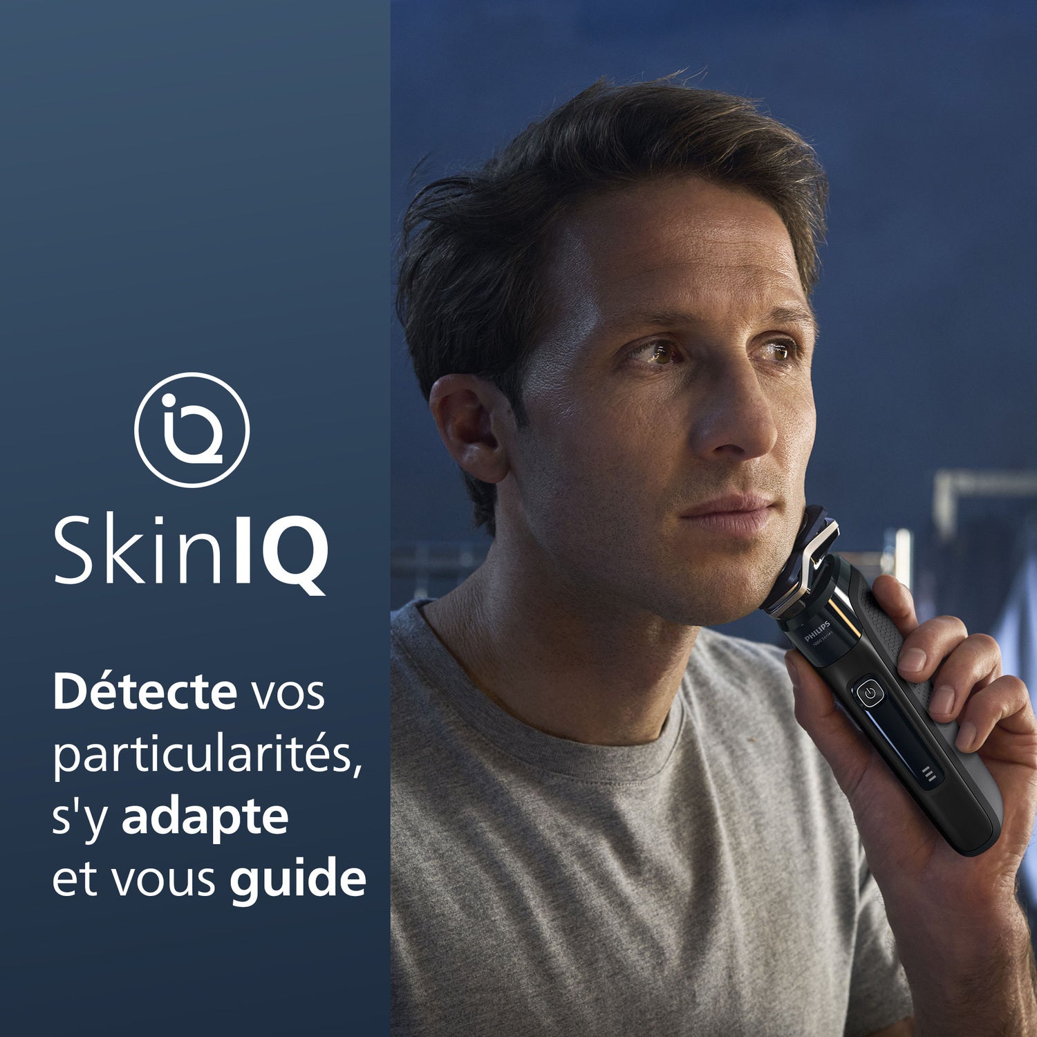 Philips Series 7000 S7887/55 Rasoir électrique avec revêtement Nano SkinGlide, lames SteelPrecision, capteur Motion Control, Quick Clean Pod, tondeuse rétractable - Bleu
