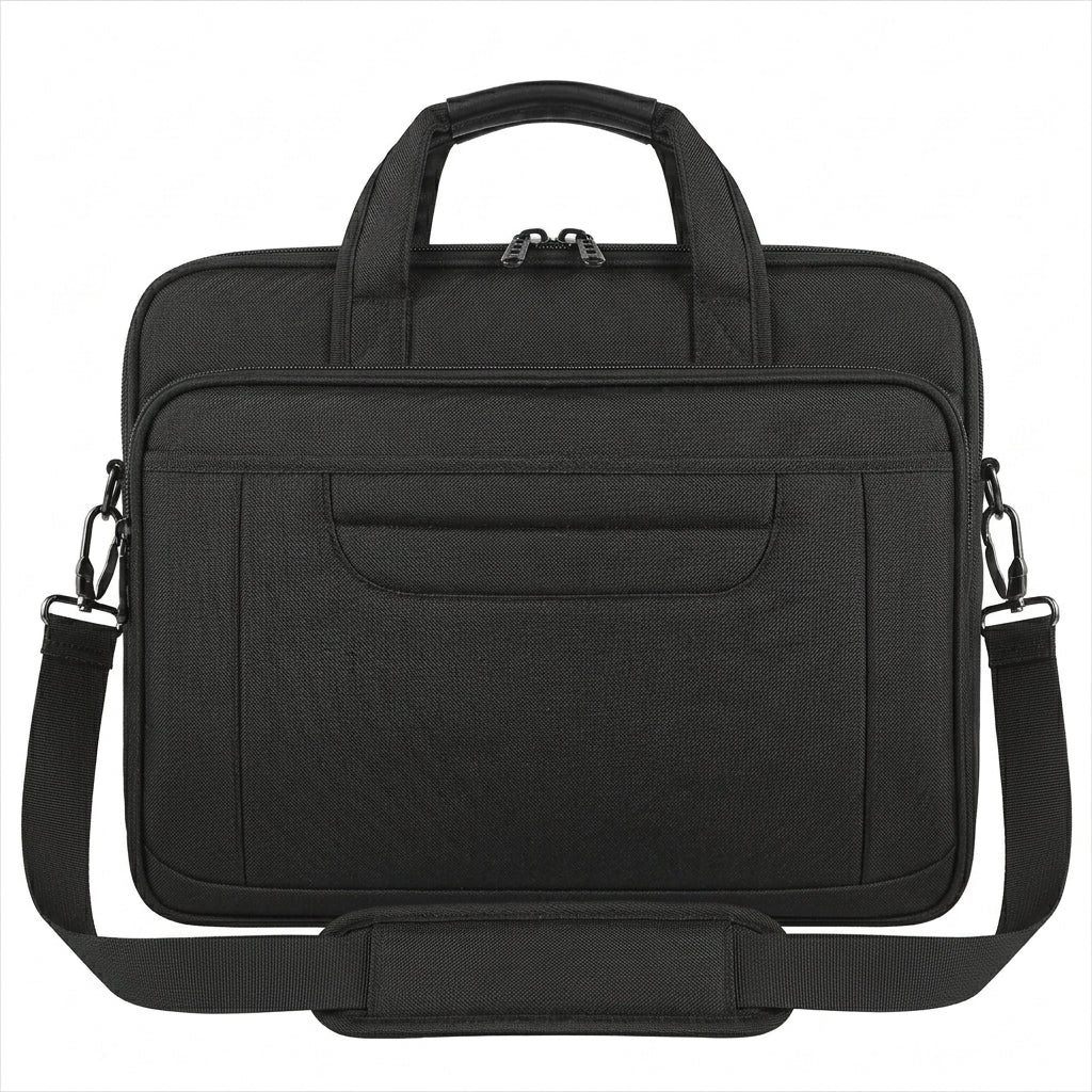 Sacoche pour ordinateur portable 15,6 pouces, porte-documents imperméable pour ordinateur portable pour hommes et femmes, grand sac messager professionnel à bandoulière pour ordinateur, Noir