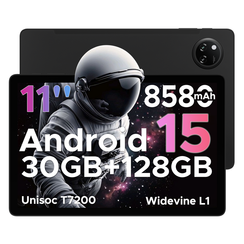 DOOGEE Tab A9 Pro+ Android 15, Tablette 11 pouces, 30 Go RAM + 128 Go ROM (extensible 2 To), Octa-core, Écran HD 90 Hz, 8580 mAh, Wi-Fi 5G, Widevine L1, Double haut-parleur