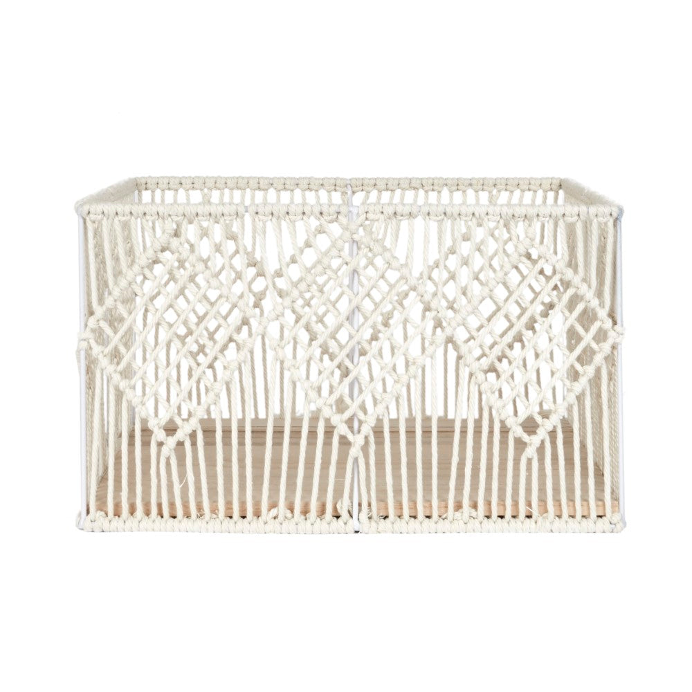 HOME DECO FACTORY Ensemble de 3 paniers rectangulaires gigognes bohèmes