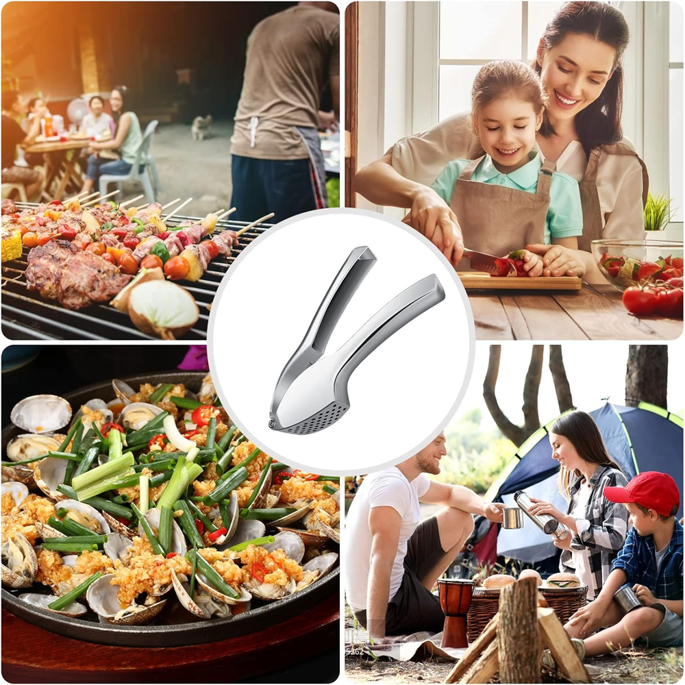 Huacan Ensemble de presse-ail manuel de cuisine en acier inoxydable, grand modèle, 1 pièce