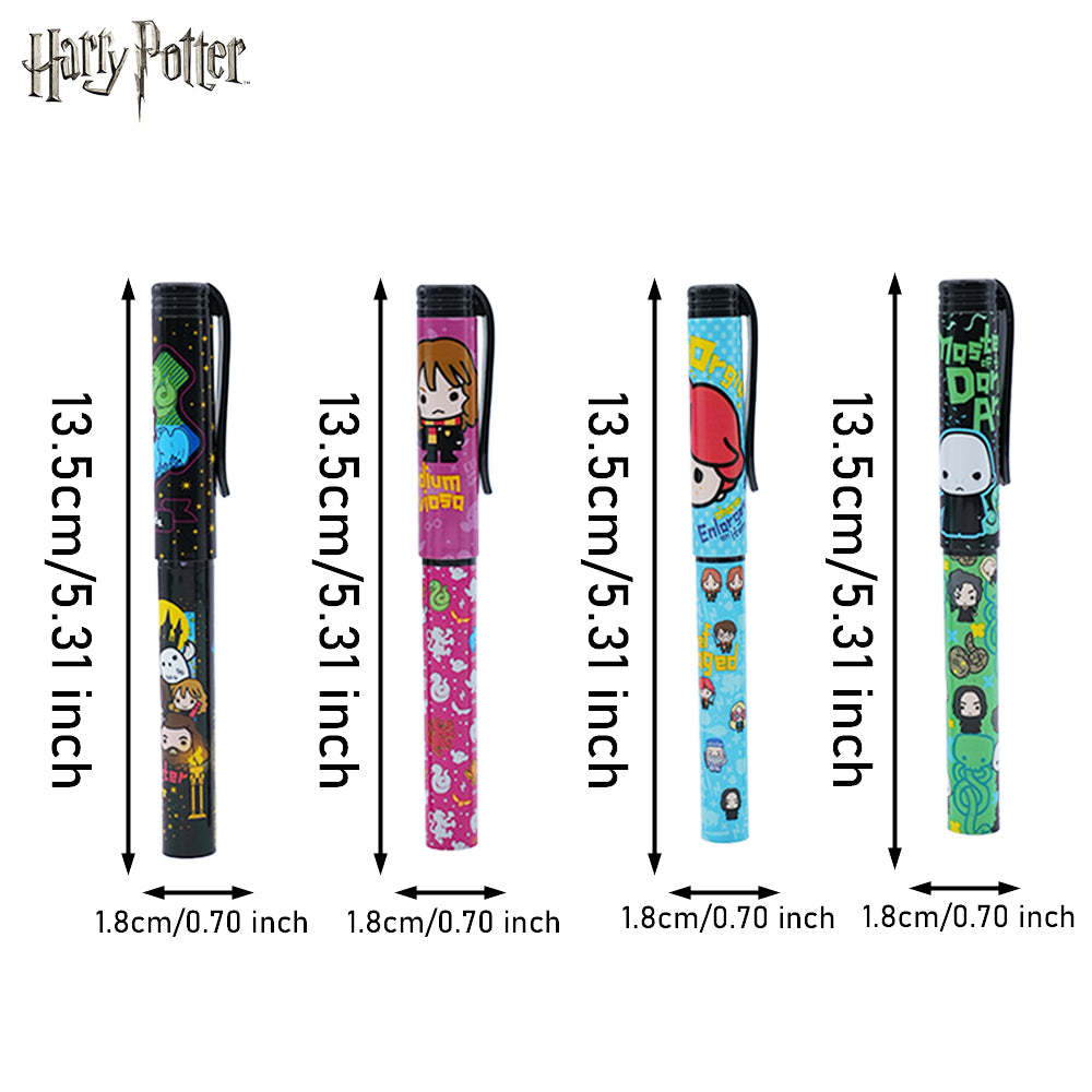 Warner Bros. Lot de 4 stylos Harry Potter sous licence officielle mini-personnages mignons Monde des sorciers papeterie de collection cadeau