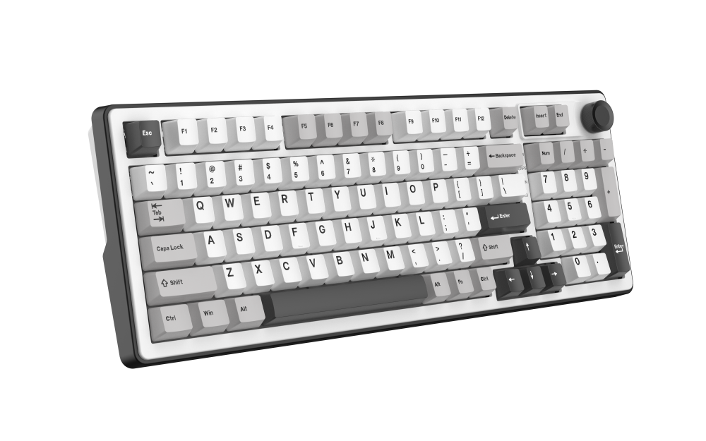 THE G-LAB KEYZ ELITE 400 Clavier Gaming Mécanique Switch Linéaire Triple Mode RGB 96 % - QWERTY - Blanc/Gris