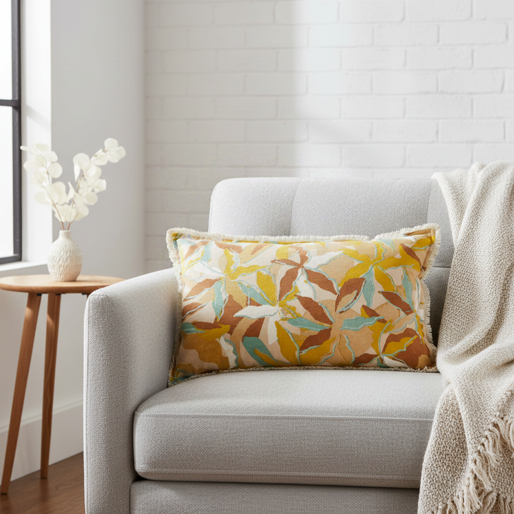 HOUSSE de COUSSIN IMPRIME ALINA DRAGEE