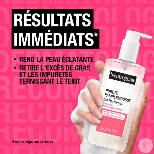 NEUTROGENA Nettoyant Visage Quotidien Rafraîchissant Pamplemousse Rose 200 ml
