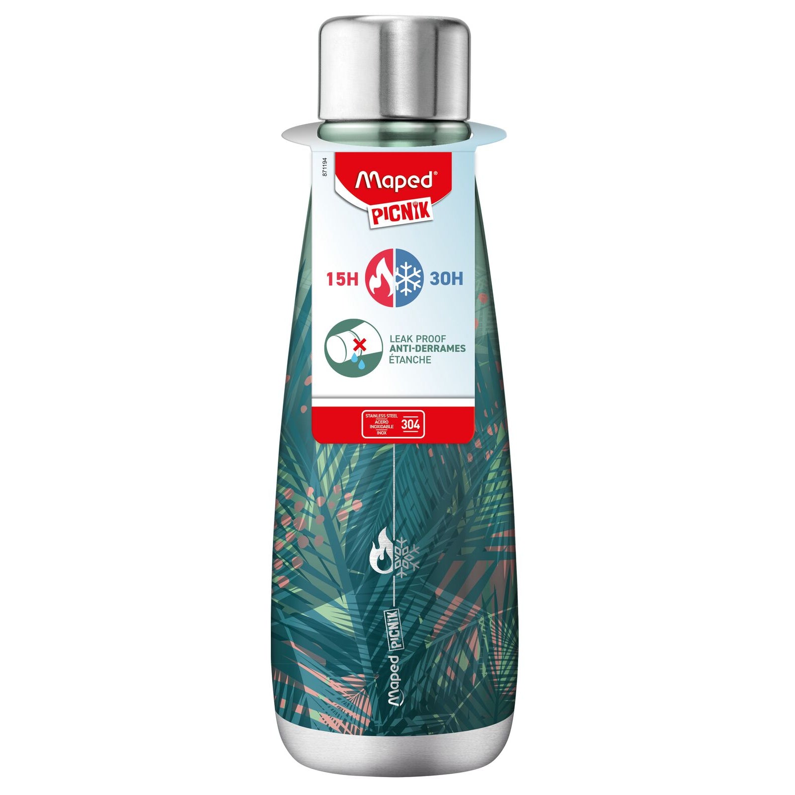 Maped Picnik Bouteille isotherme en acier inoxydable 500 ml Tropic