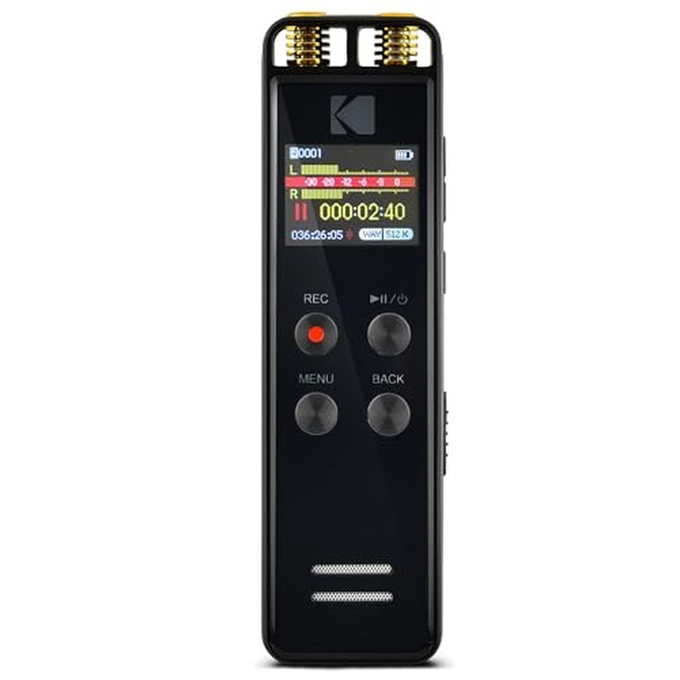 Kodak enregistreur vocal stéréo 16 Go - métal