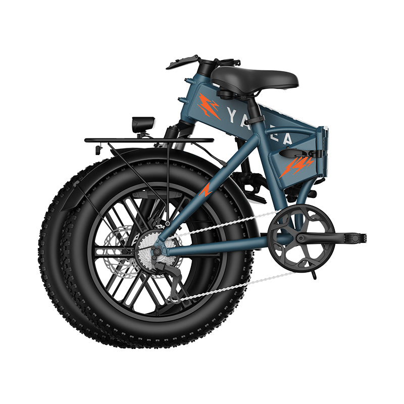 Vélo électrique pliable YADEA Rover à pneus larges, Vert, Pneus 20 × 4,0 pouces, Cadre en alliage d'aluminium, Longue autonomie 90-120 km, Batterie au lithium haute performance