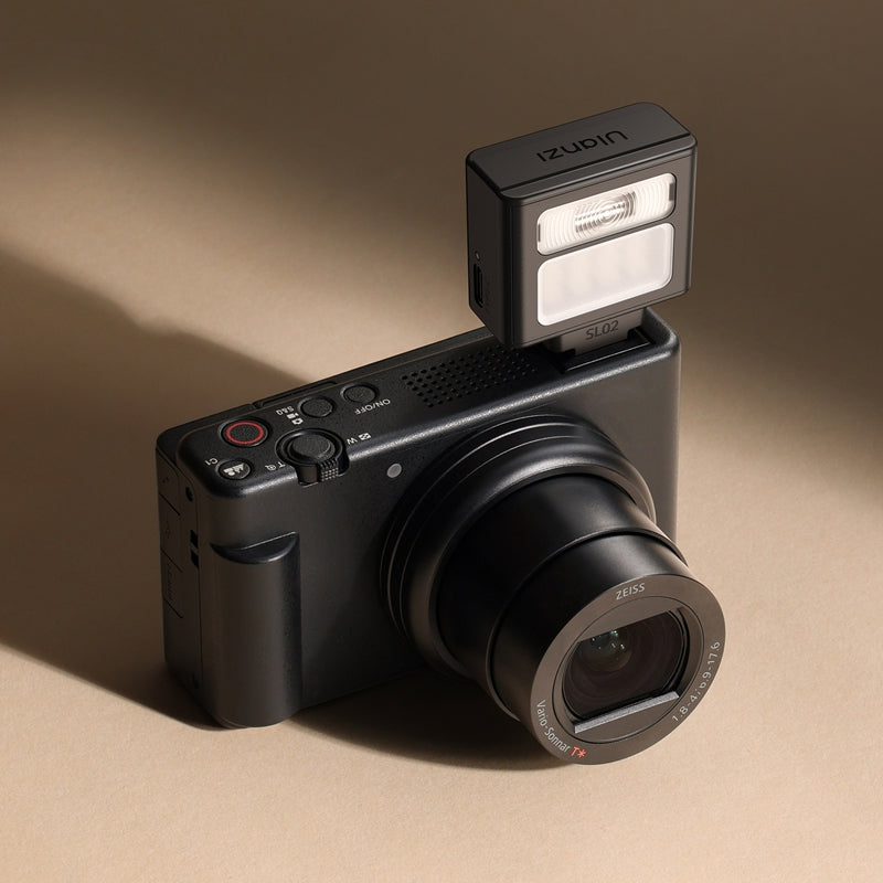 Ulanzi SL02 Mini flash d'appareil photo avec lampe vidéo, flash cobra pour appareil photo GN8 6500 K, 4 niveaux de puissance, mini flash manuel, griffe de flash à contact unique pour appareils photo Nikon