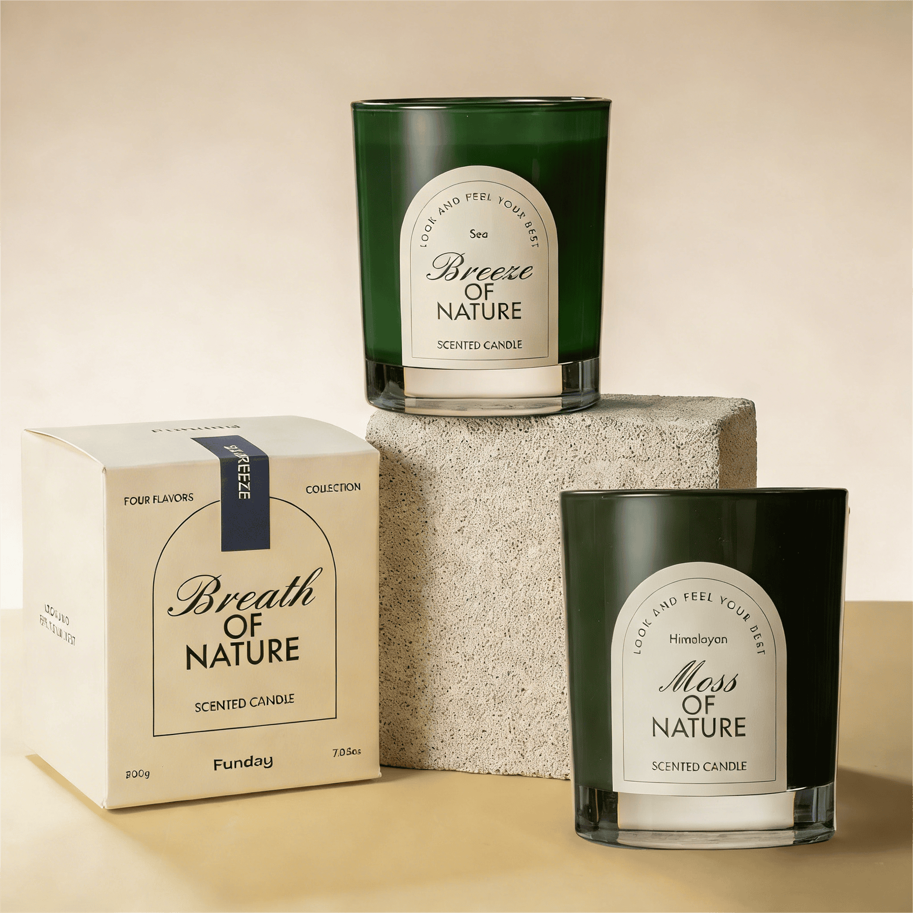 Zooly Bougie parfumée en gobelet à fond épais - Souffle de la nature, Mousse de l’Himalaya (Vert), 200 g, 1 pièce
